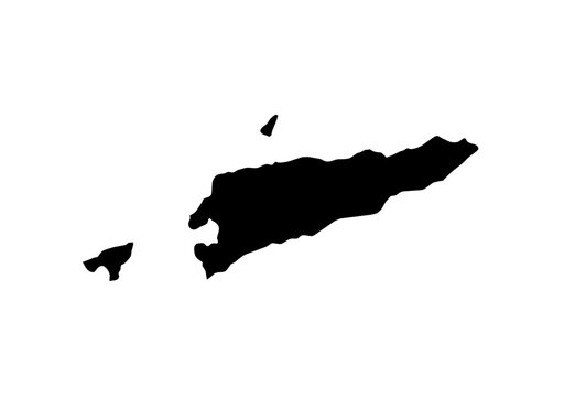 A contour map of Timor Leste. Vector graphic illustration on a transparent background with black country's borders