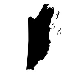 A contour map of Belize. Vector graphic illustration on a transparent background with black country's borders