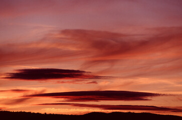 sunset over the mountains