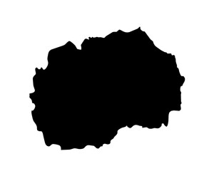 A contour map of North Macedonia. Vector graphic illustration on a transparent background with black country's borders