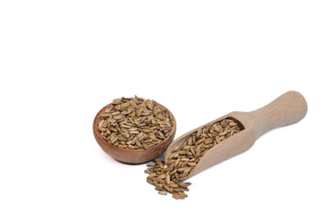 Ostropest plamisty ziarno izolowane na białym tle