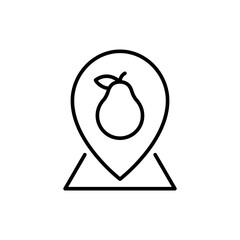 Guava location outline icons, minimalist vector illustration ,simple transparent graphic element .Isolated on white background