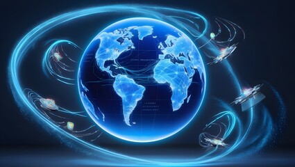 Obraz premium Satellites orbiting the Earth.