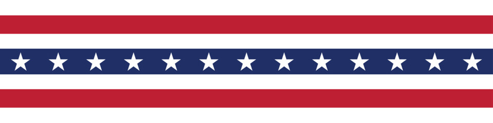 american ribbon flag. usa decorative banner border stripe. transparent png and vector illustration.