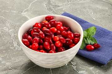 Ripe sweet and juicy cornus