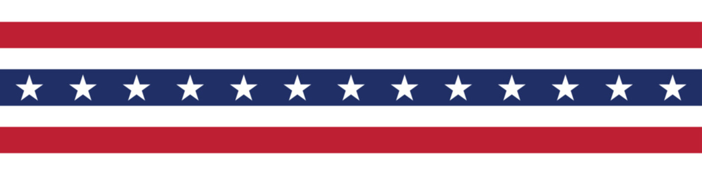 american ribbon flag. usa decorative banner border stripe. transparent png and vector illustration.