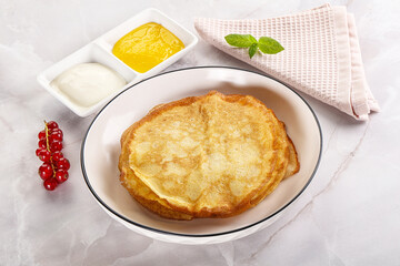 Sweet homemade thick baked pancakes