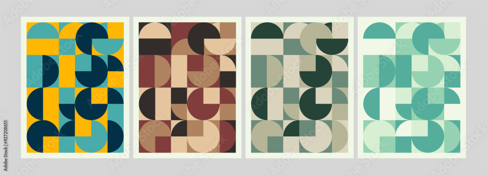 Fototapete abstract geometric artwork design with simple shapes and figures. vertical pattern graphics with geo