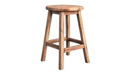 A rustic wooden stool perfect for home decor, cafes, or as versatile seating for any space.