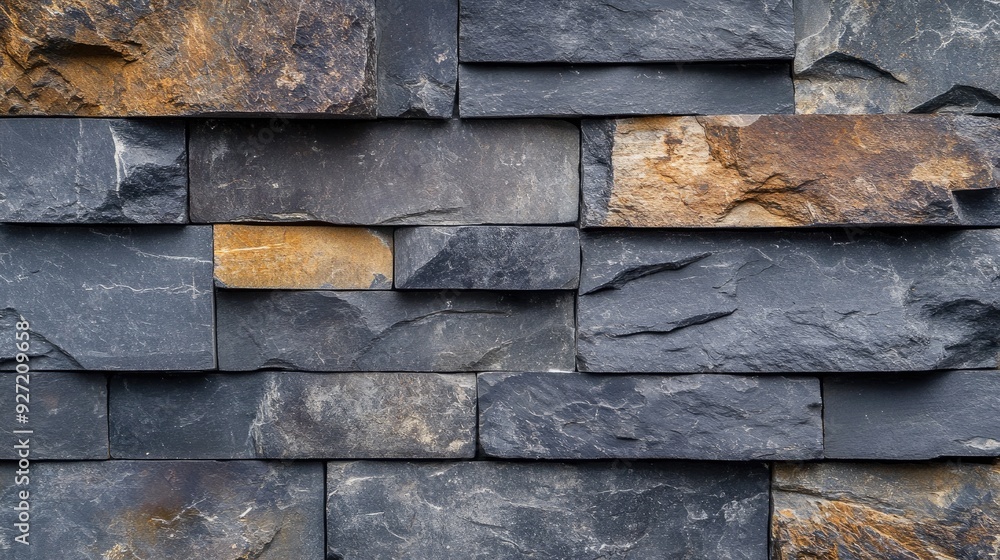 Poster a rustic stone wall with various textures. perfect for adding a natural and elegant touch to your de