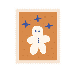 Gingerbread man cookies isolated on white background. Vector hand drawn illustration