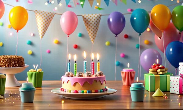 birthday cake with candles happy birthday 