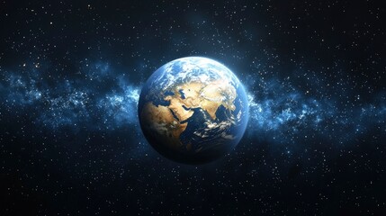 Naklejka premium Earth in Space with Milky Way Galaxy