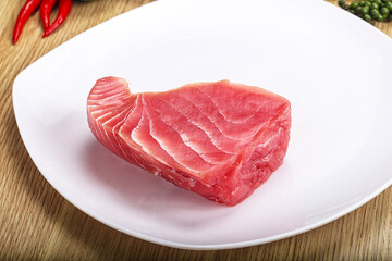 Raw fresh tuna steak for grill