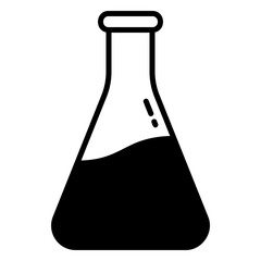 Erlenmeyer flask icon for science research