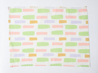 ランチョンマット_白地に暖色タイル柄_0161