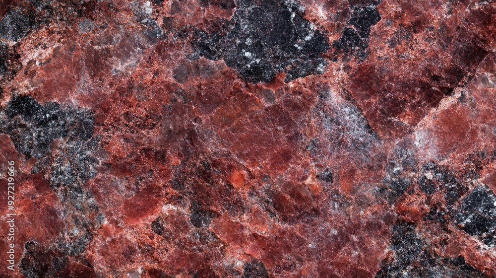Poster close-up shot of red granite. use as a background for designs and websites.
