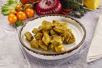 Indian cuisine curry chicken fillet