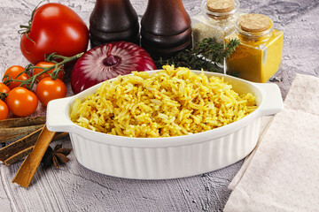 Indian cuisine lemon basmati rice