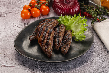 Grilled diet beef liver steak