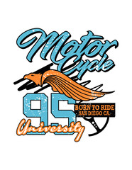 born to ride san diego with motorcycle, typography design for tshirt