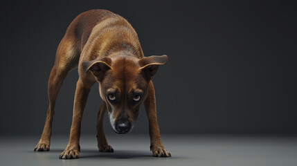 Fearful Dog in a Neutral Indoor Setting. Generative AI