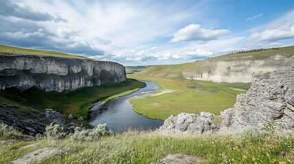 A picturesque coastal cliff with a lighthouse overlooking the ocean