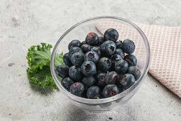 Sweet ripe blueberry on the bowl
