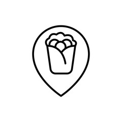 Kebab location outline icons, minimalist vector illustration ,simple transparent graphic element .Isolated on white background