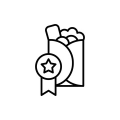 Kebab outline icons, minimalist vector illustration ,simple transparent graphic element .Isolated on white background