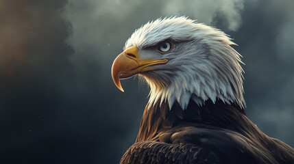 Fototapeta premium big eagle looking on background