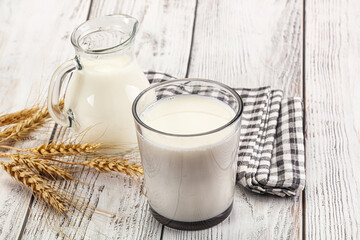 Organic milk in the glass