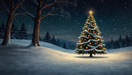 Christmas card with Magic Tree