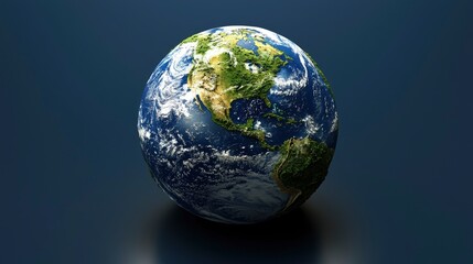 Fototapeta premium 3D Rendered Globe of Earth on Blue Background