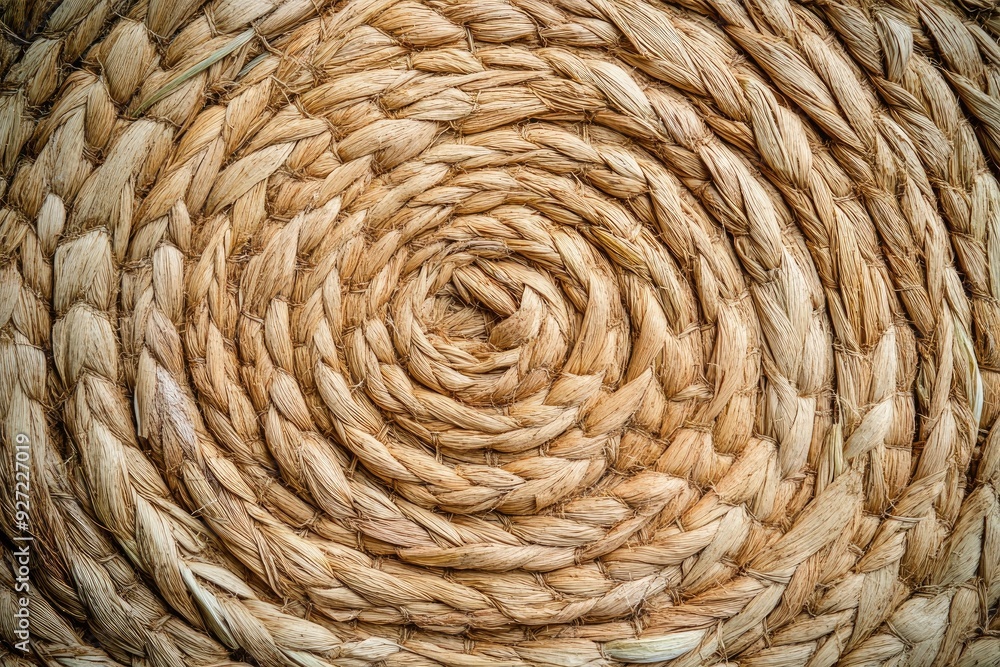 Poster wicker woven texture with a circular pattern. ideal for adding a natural and rustic feel to your pro