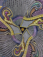 Close-up texture of a flooring colorful carpet.