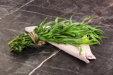 Green estragon branches for cooking