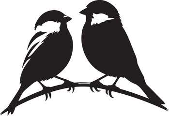 Beautiful bird couple sparrow vector design.