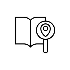 Map book outline icons, minimalist vector illustration ,simple transparent graphic element .Isolated on white background