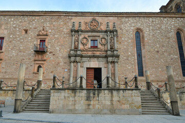 The facade of a historic building in the Spanish city of Salamanca.