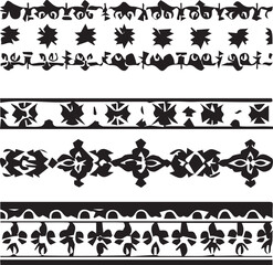 Floral Ornaments Outline Silhouette Graphics Collection