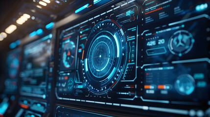 Futuristic Technology Interface 3D Illustration