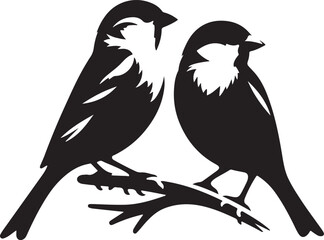 Beautiful bird couple sparrow vector design.