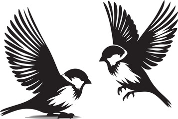 Beautiful bird couple sparrow vector design.