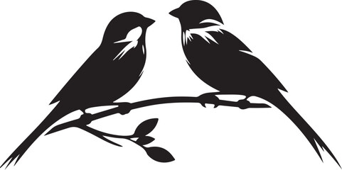 Beautiful bird couple sparrow vector design.