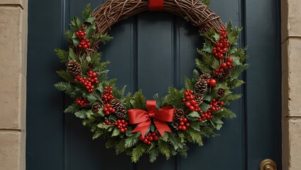 Christmas wreath on door