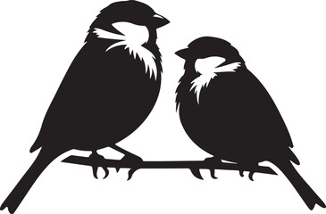 Beautiful bird couple sparrow vector design.