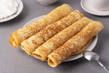 European style pancakes on a plat