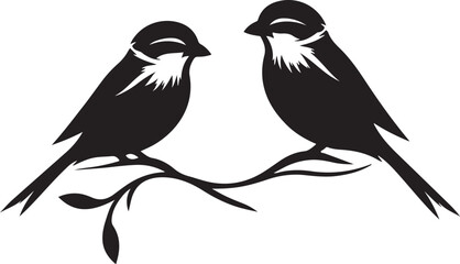 Beautiful bird couple sparrow vector design.