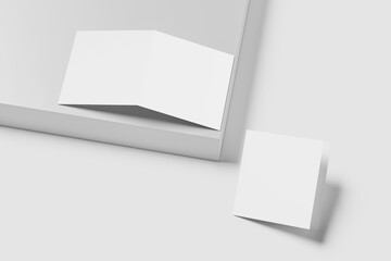 Naklejka premium Square Bifold Blank Mockup